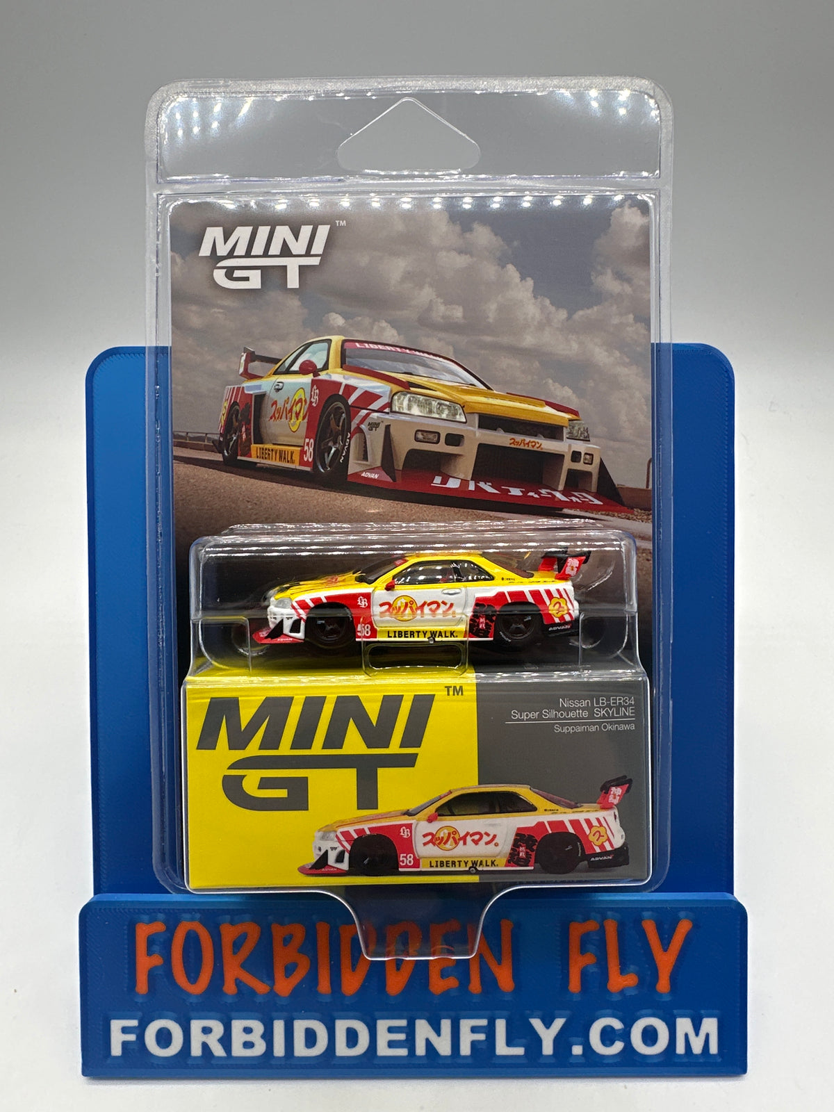 Mini GT Regular Release #1204 - Nissan LB-ER34 Super Silhouette Skyline - Suppaiman Okinawa