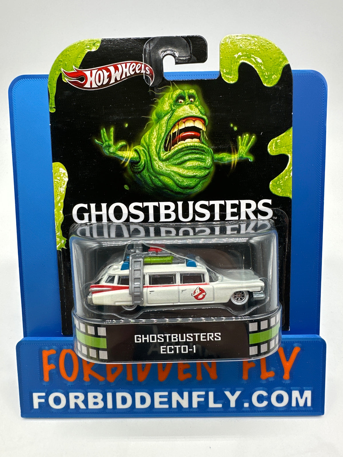 Hot Wheels 2013 Retro Entertainment Premium Single - Ghostbusters Slimer Card Ecto-1 (Movie Reel Packaging)