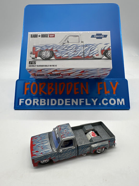 Kaido House (x MiniGT) - Raw Chase Release #157 -  Chevrolet Silverado Dually On Fire V2