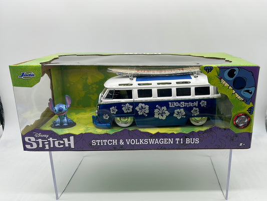 Jada 1:24 Scale - Disney Lilo & Stitch - Volkswagen T1 Bus & Stitch Figure