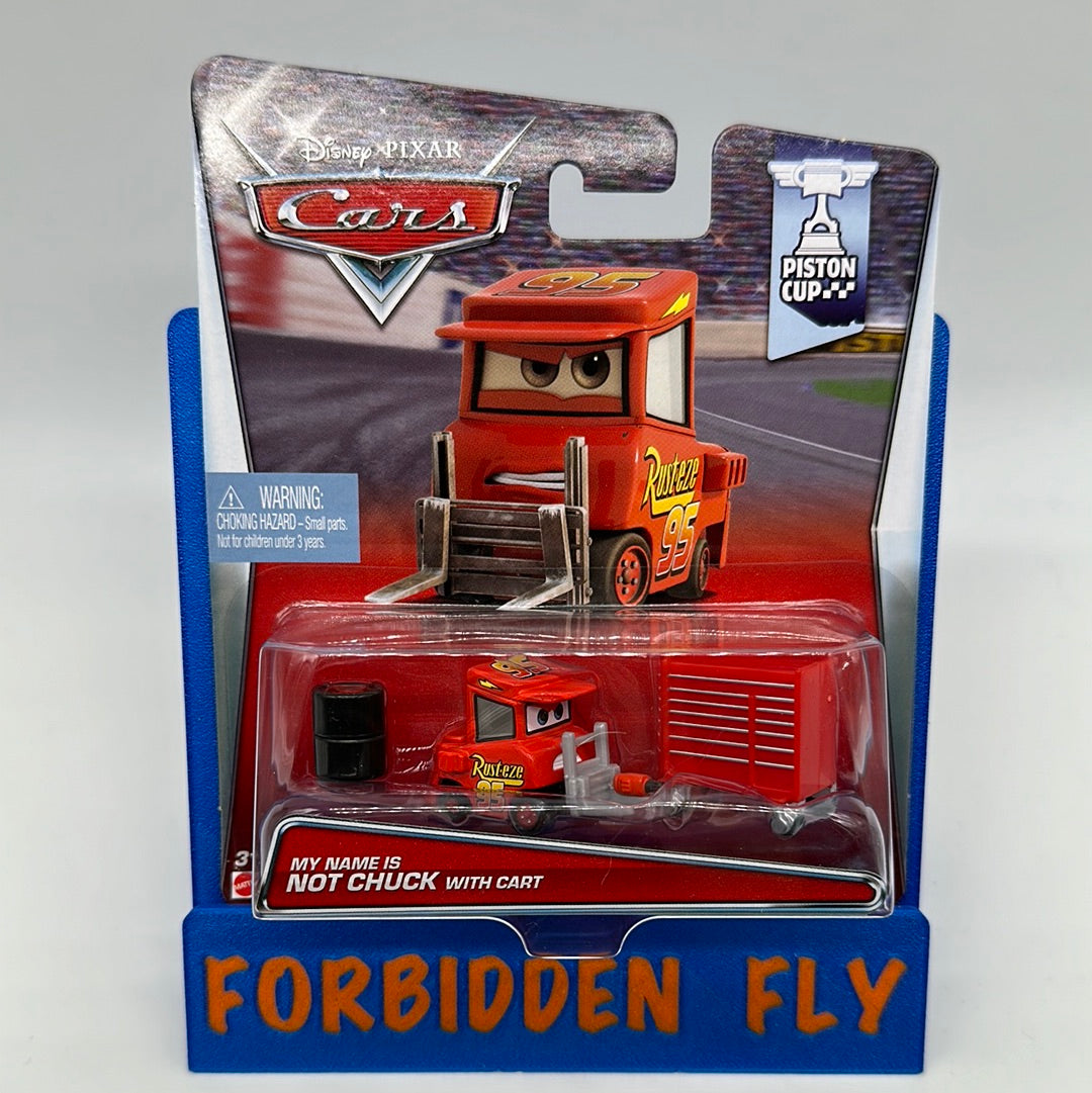 Disney Pixar Cars Movie - Piston Cup Series - My Name Is Not Chuck with Cart (Lightning McQueen Pitty)