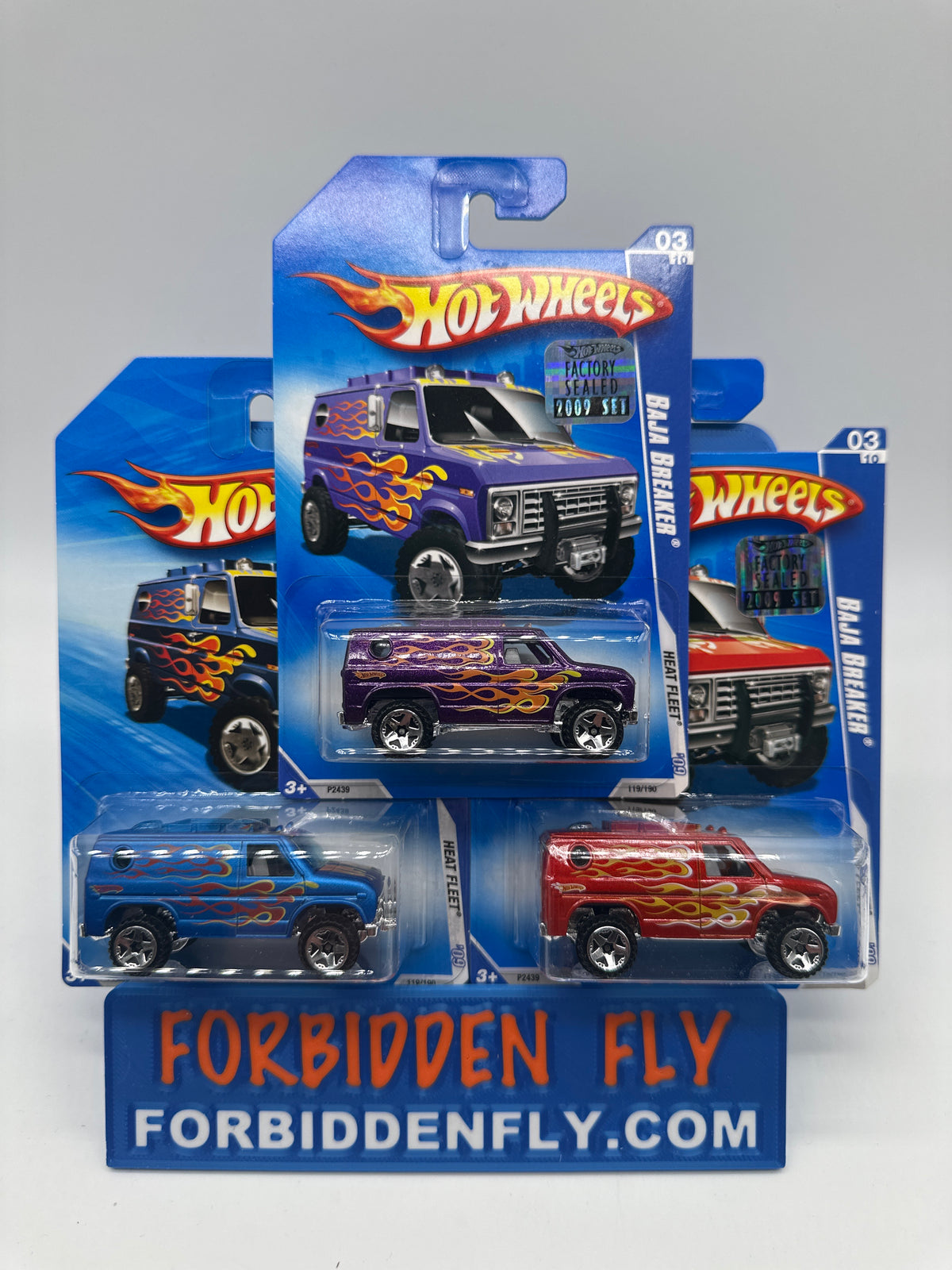 Hot Wheels Mainline - 2009 Factory Stickered - Heat Fleet Series - Baja Breaker - Lot Of 3