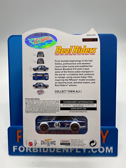 Hot Wheels RLC Red Line Club - Real Riders - Blue Datsun Bluebird 510