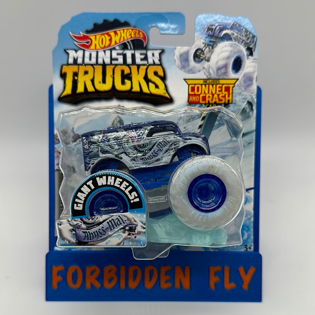 Hot Wheels Monster Trucks - 2021 Blizzard Bashers Series - Giant Wheels Connect & Crash Abyss-Mal (Dairy Delivery)