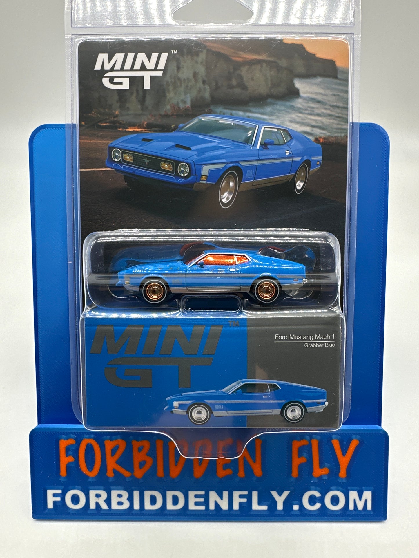Mini GT Chase #1138 - Grabber Blue Ford Mustang Mach 1