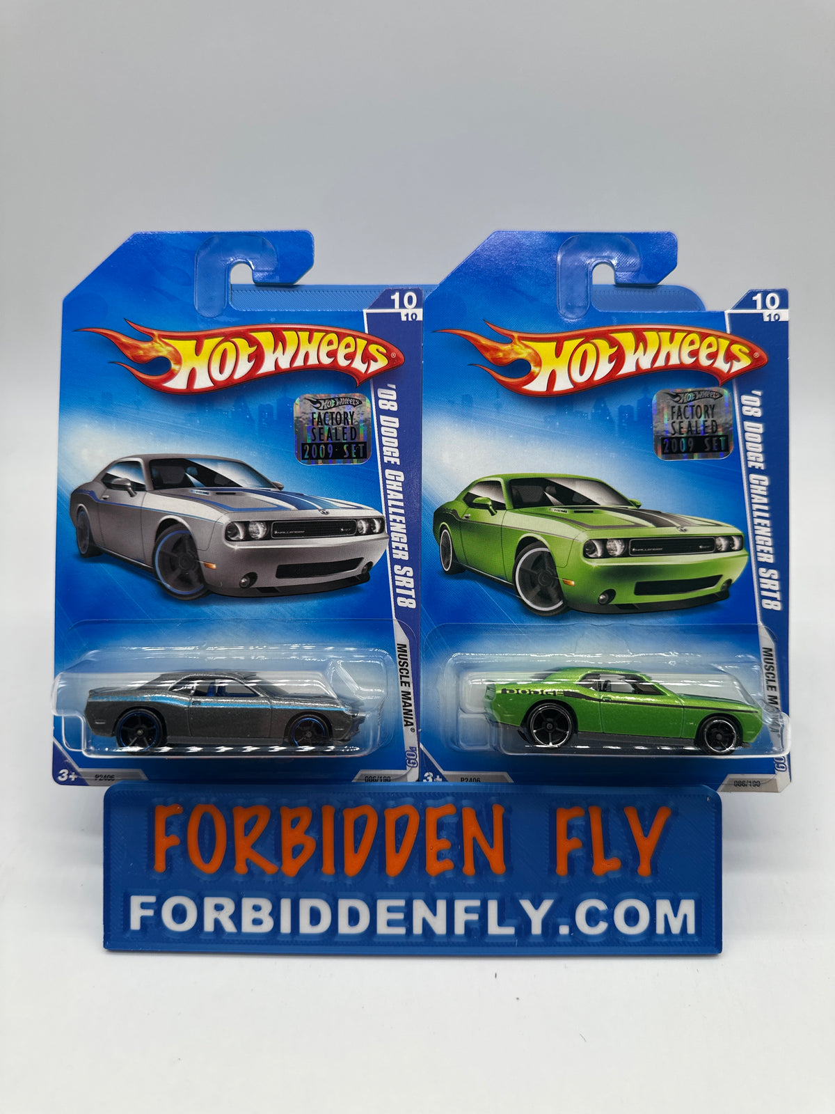Hot Wheels Mainline - 2009 Factory Stickered - Muscle Mania Series - ‘08 Dodge Challenger SRT8 - Lot Of 2