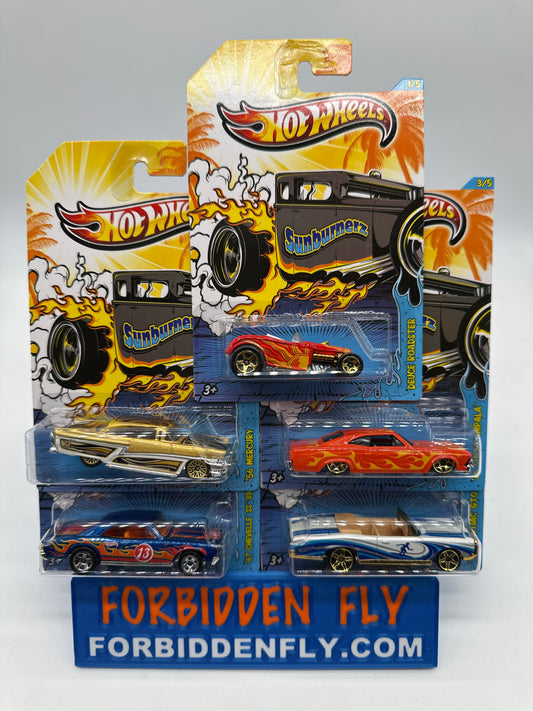 Hot Wheels - 2013 Sunburnerz Series - Complete Set of 5