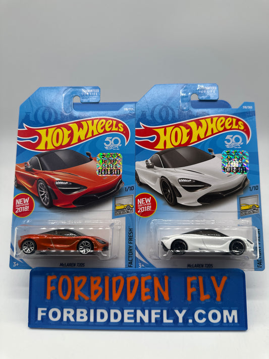 Hot Wheels Mainline - Factory Stickered 2018 - McLaren 720S - Lot Of 2
