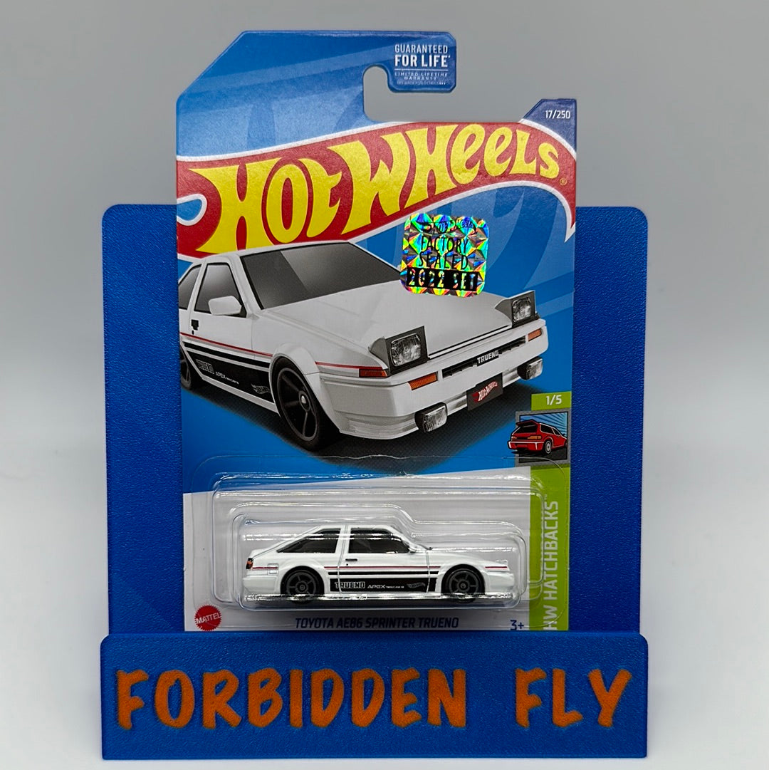 Hot Wheels Mainline - Factory Stickered 2022 - White Toyota AE86 Sprinter Trueno