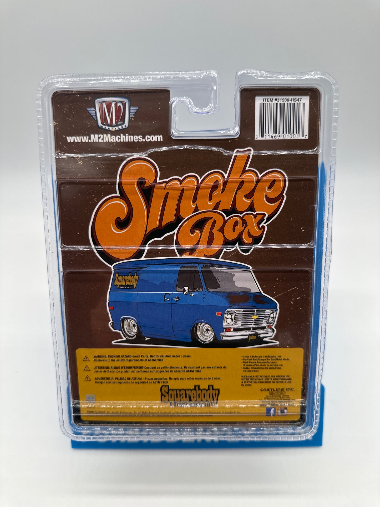 M2 Machines 2024 Squarebody Syndicate Acrylic - HS47- Blue 1973 Chevy Van G10 *Chase*