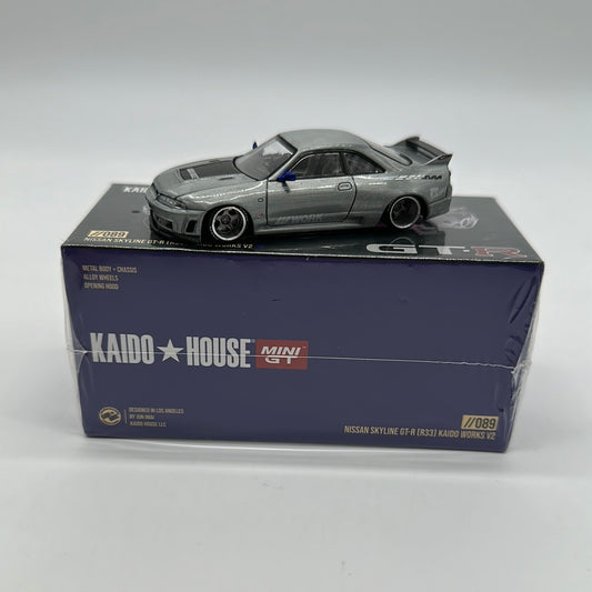 Kaido House (x MiniGT) - Raw Chase Release #089 - Blue Nissan Skyline GT-R (R33) Kaido Works V2