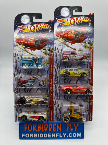 Hot Wheels - Wal Mart Exclusive 2012 Holiday Hot Rods Series - Complete Set of 8