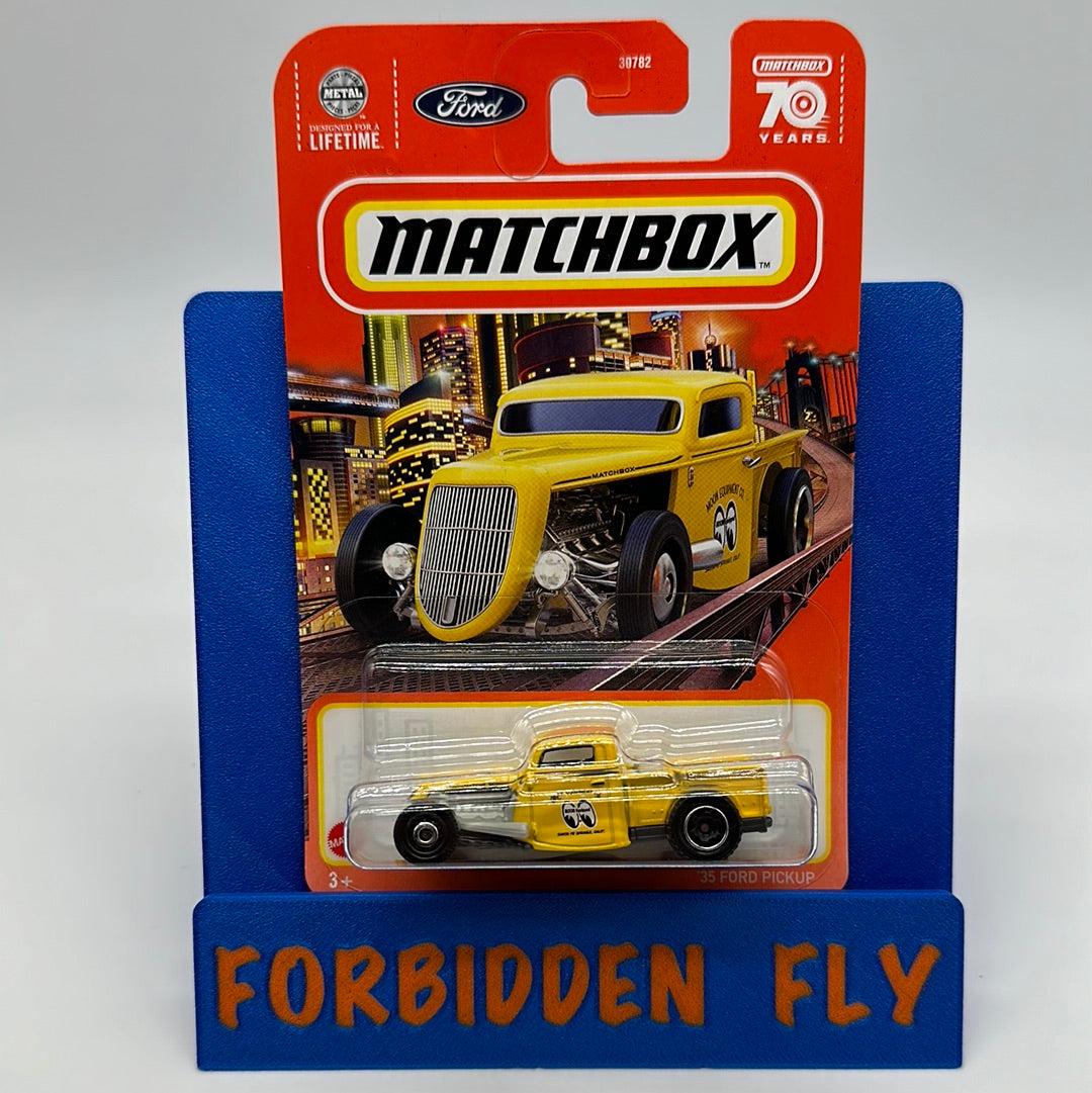 Matchbox Mainline - 70 Years #47/100 - Yellow Mooneyes ‘35 Ford Pickup