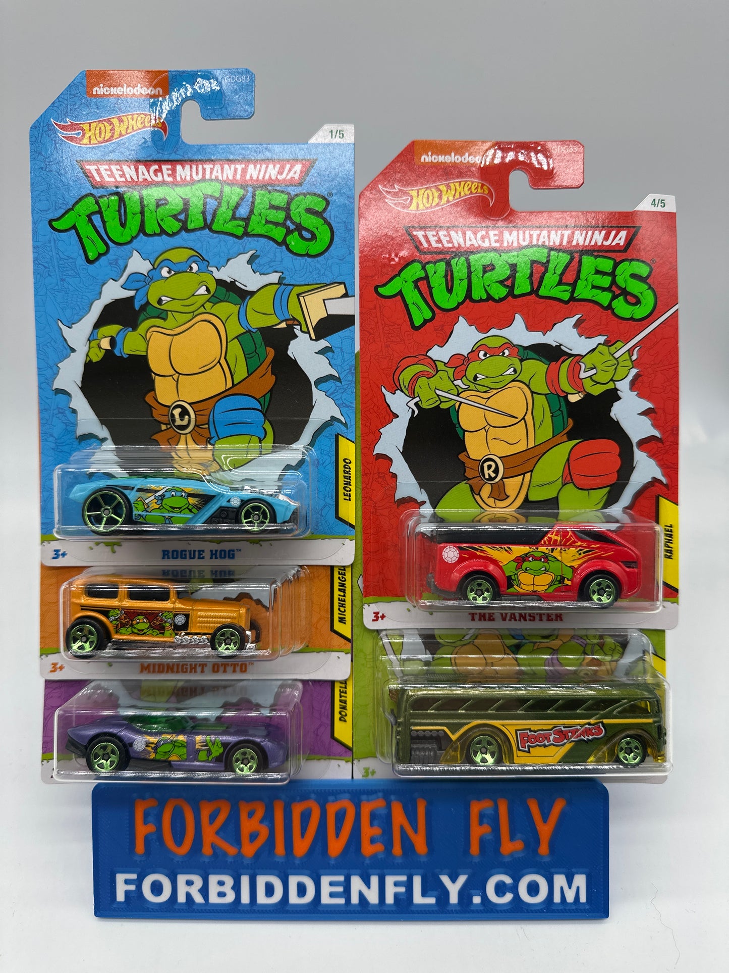 Hot Wheels - Walmart Exclusive 2020 Teenage Mutant Ninja Turtles TMNT Series - Complete Set of 5