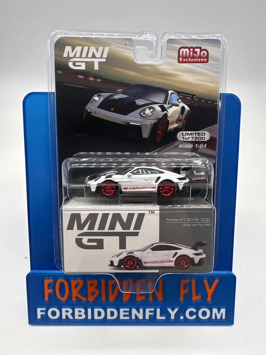 Mini GT #706 - Porsche 911 GT3 RS - Weissach Package - White With Pyro Red