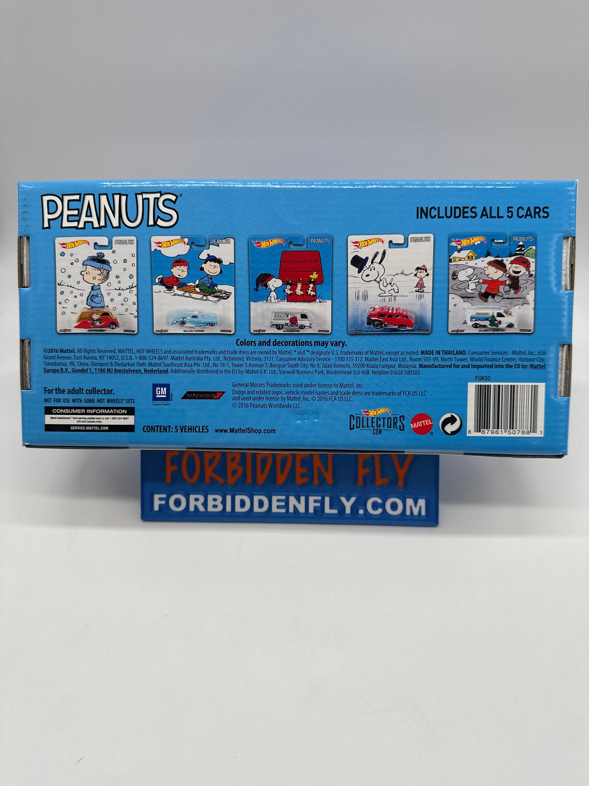 Hot Wheels Premium - 2016 Pop Culture Holiday/Winter Peanuts Series - Sealed Boxed Set of 5