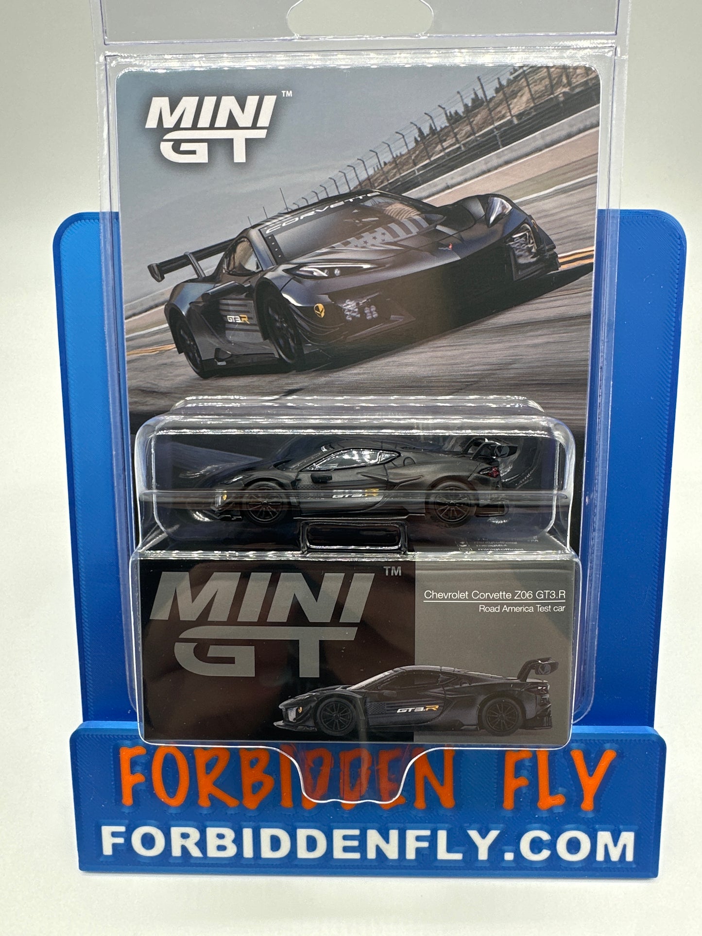 Mini GT Regular Release #1186 - Matte Black Chevrolet Corvette Z06 GT3.R (Road America Test Car)