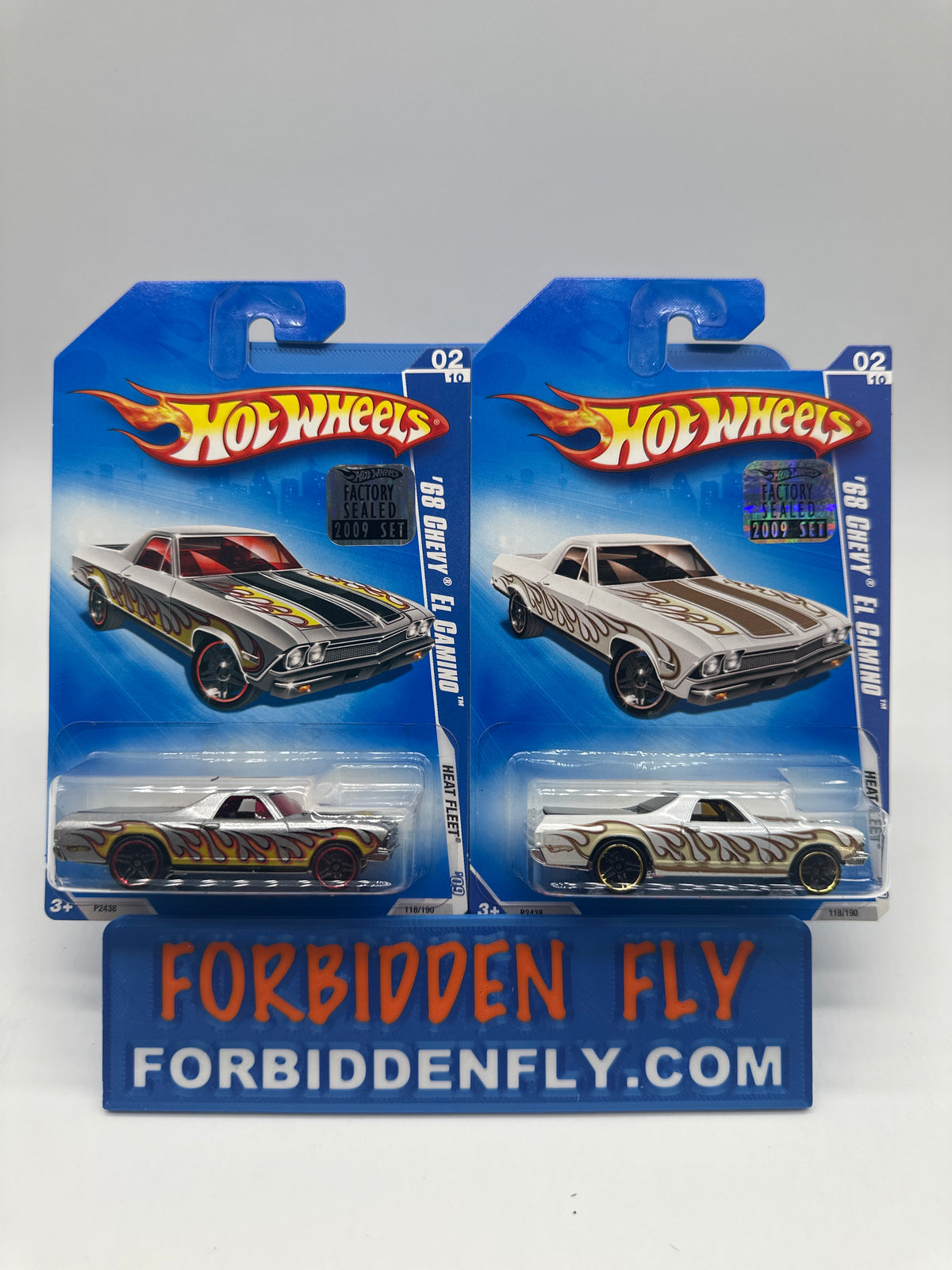 Hot Wheels Mainline - 2009 Factory Stickered - Heat Fleet Series - ‘69 Chevy El Camino - Lot Of 2
