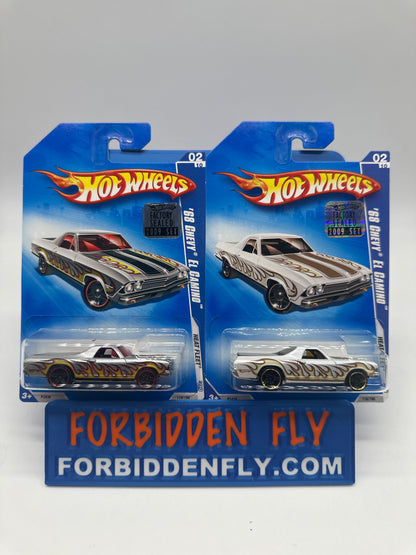 Hot Wheels Mainline - 2009 Factory Stickered - Heat Fleet Series - ‘69 Chevy El Camino - Lot Of 2