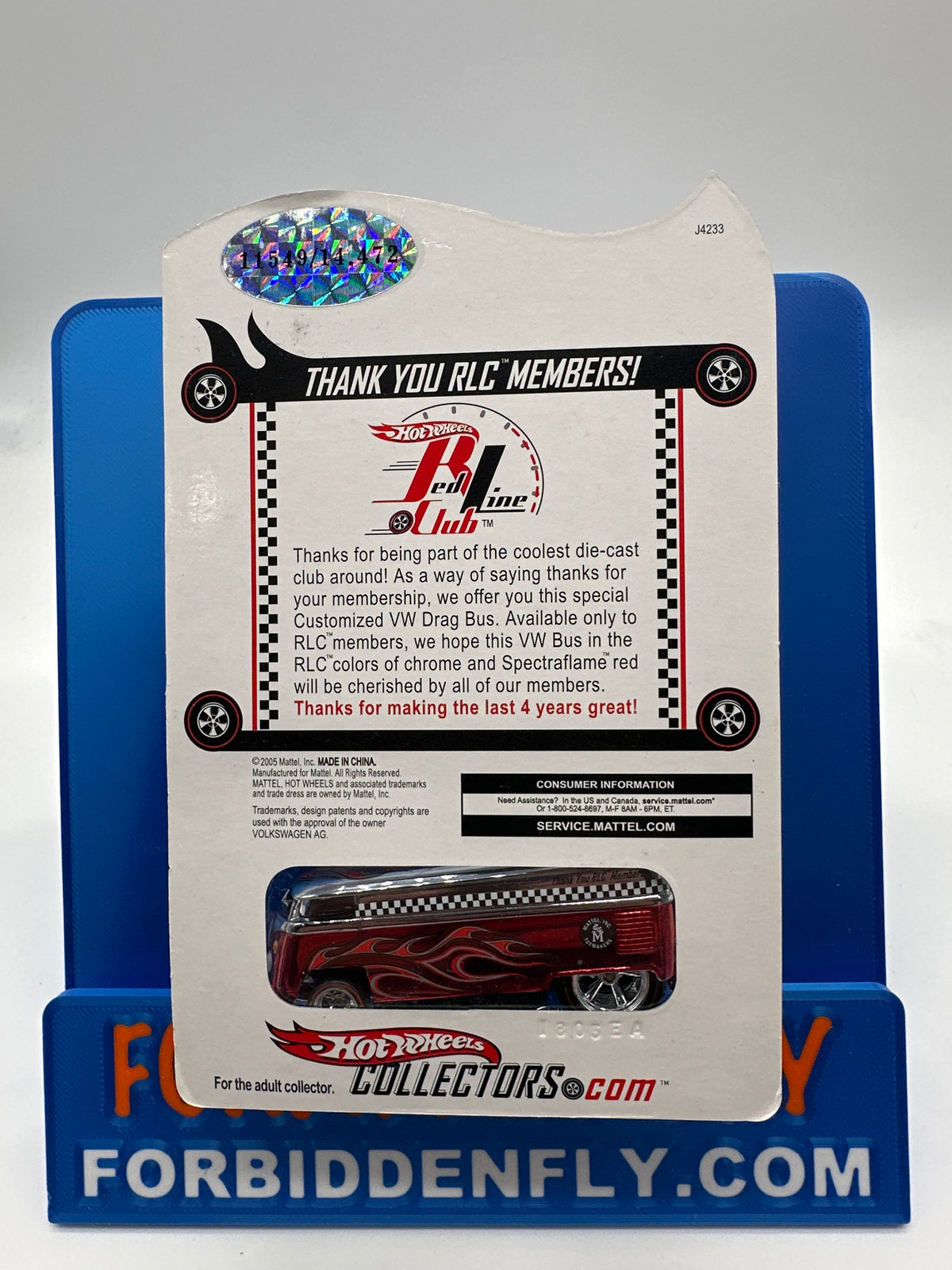 Hot Wheels 2005 RLC Red Line Club - Thank You Car - Customized VW Drag Bus