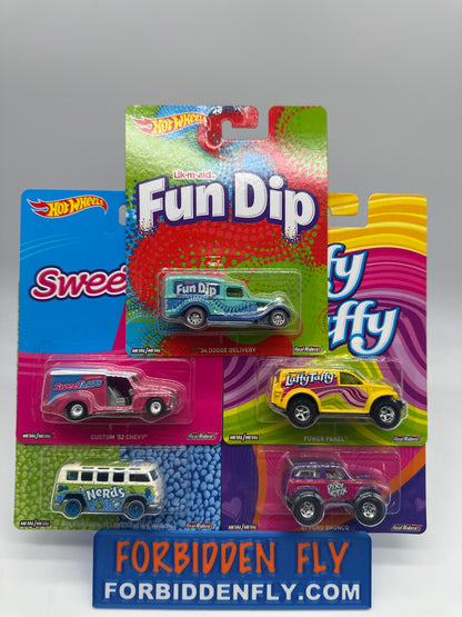 Hot Wheels Premium - Pop Culture 2017 Nestle Candy Series - Complete Set of 5