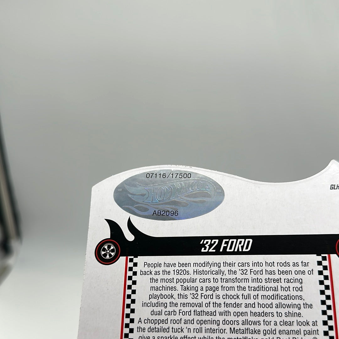 Hot Wheels RLC Red Line Club - 2021 Release - ‘32 Ford - Gold