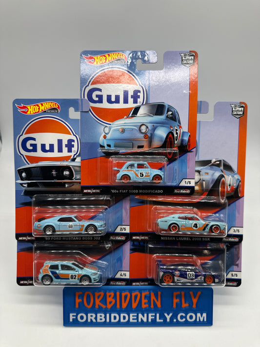 Hot Wheels Car Culture - Gulf Gas Premium Set of 5
