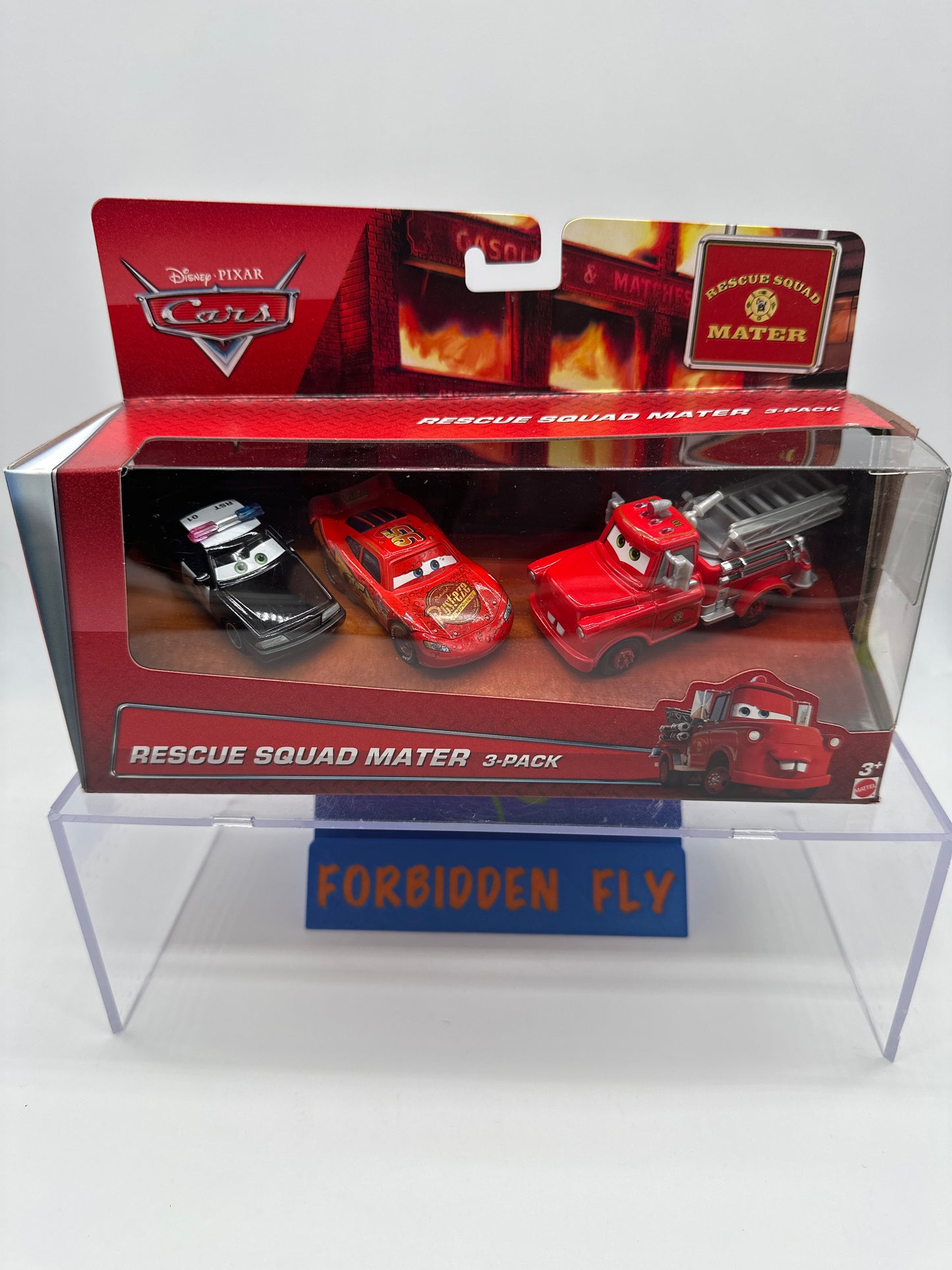 Disney Pixar Cars Movie - Rescue Squad Mater Series - 3 Car Gift Pack (Rescue Squad Mater, Soaked Lightning McQueen, Rescue Squad Trooper)