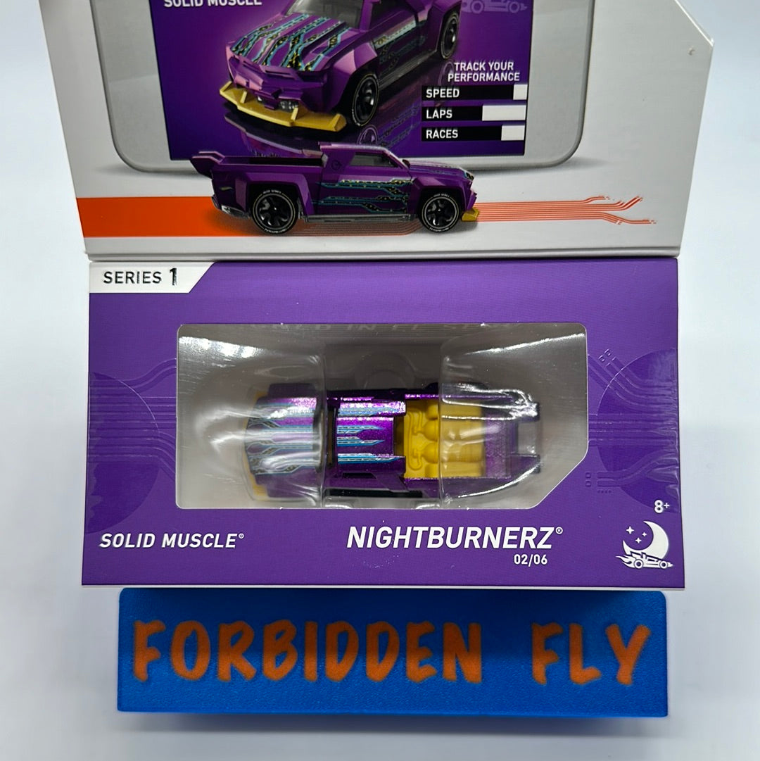 Hot Wheels Boxed Series 1 ID Car - Nightburnerz - Solid Muscle - Purple