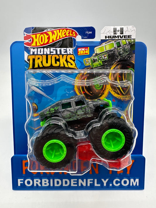 Hot Wheels Monster Trucks - w/ Crushed Car - Humvee - New For 2024