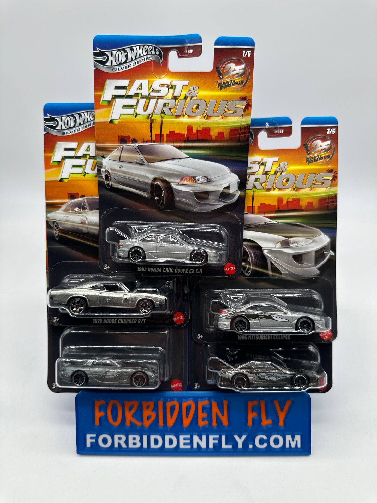 Hot Wheels 2026 Silver Series - Wal Mart Exclusive - 25 Years Of Fast & Furious Series - Complete Set Of 5