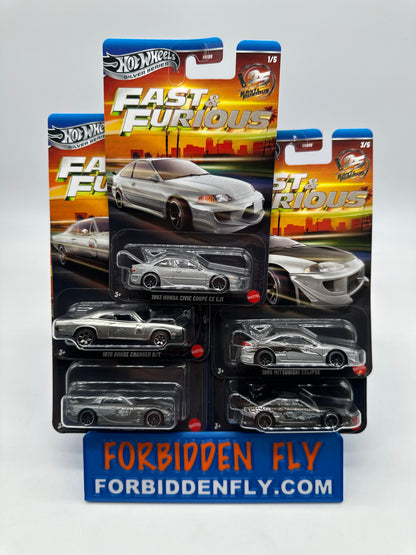 Hot Wheels 2026 Silver Series - Wal Mart Exclusive - 25 Years Of Fast & Furious Series - Complete Set Of 5