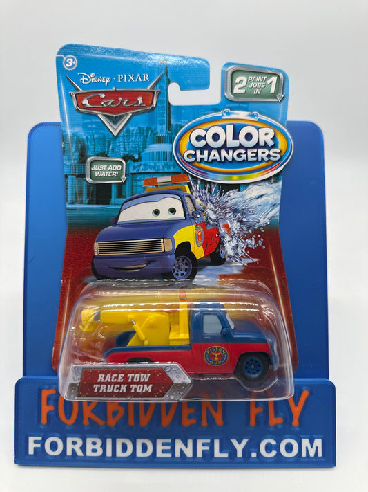 Disney Pixar Cars Movie - 2010 Color Changers - Red to Yellow Race Tow Truck Tom