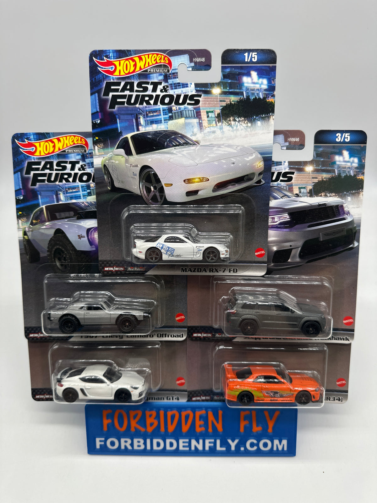 Hot Wheels Premium - Retro Entertainment Fast & Furious 2023 Mix A Set of 5