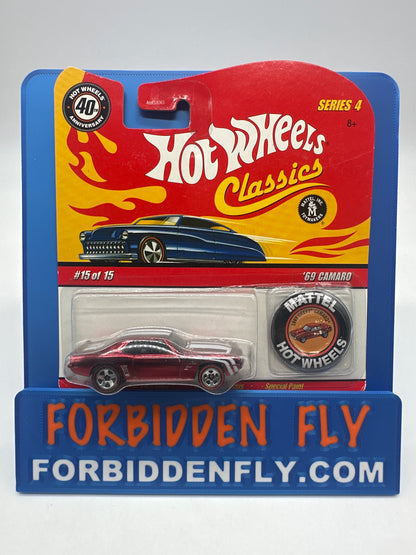 Hot Wheels Classics - Series 4 #15 of 15 - Red ‘69 Camaro w/ Button