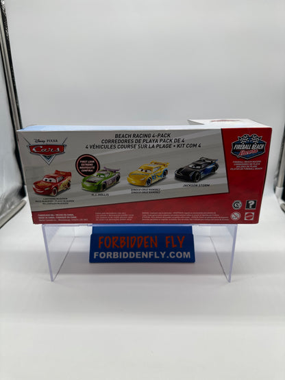 Disney Pixar Cars Movie - Fireball Beach Racing (Four) 4 Pack - Jackson Storm, Lightning McQueen, H.J. Hollis and Dinoco Cruz Ramirez
