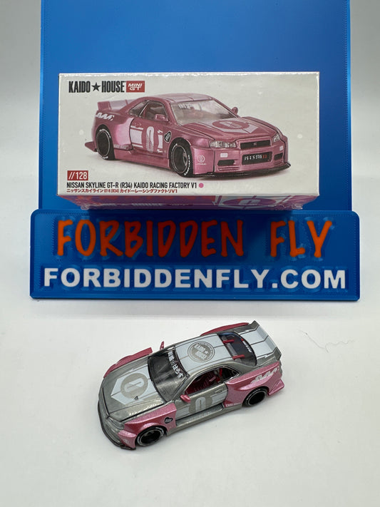 Kaido House (x MiniGT) - Chase #128 - Raw & Pink Nissan Skyline GT-R (R34) Kaido Racing Factory V1