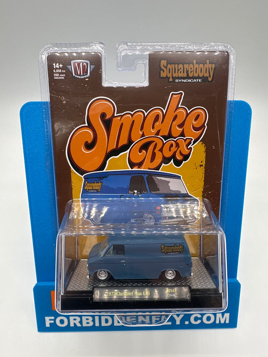 M2 Machines 2024 Squarebody Syndicate Acrylic - HS47- Blue 1973 Chevy Van G10 *Chase*