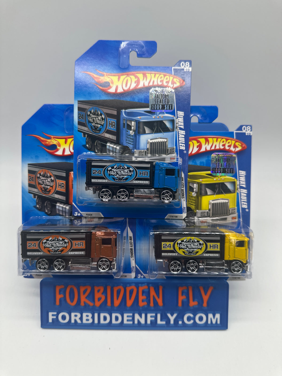 Hot Wheels Mainline - 2009 Factory Stickered - HW City Works Series - Hiway Hauler - Lot Of 3