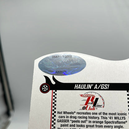 Hot Wheels RLC Red Line Club - 2019 Release - ‘41 Willy’s Gasser - Talkin’ Bout - Orange