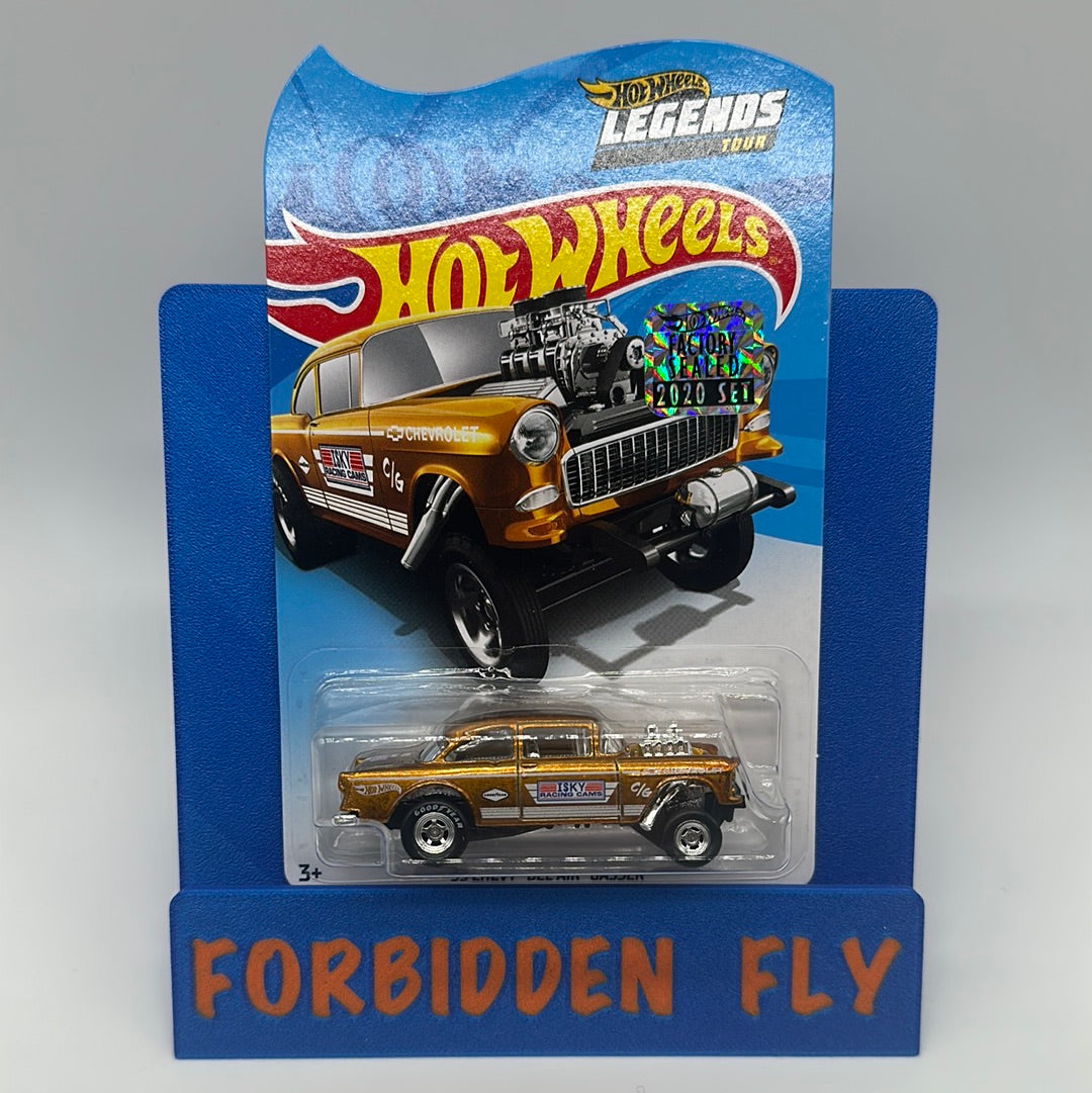 Hot Wheels 2020 Legends Tour Exclusive Factory Stickered - Gold ‘55 Chevy Bel Air Gasser