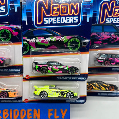 Hot Wheels - Walmart Exclusive Neon Speeders Series 2 - Complete Set of 8