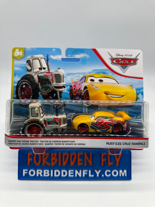 Disney Pixar Cars Movie - Two 2 Pack - Tractor Training Series - Bumper Save Racing Tractor & Rust-Eze Cruz Ramirez