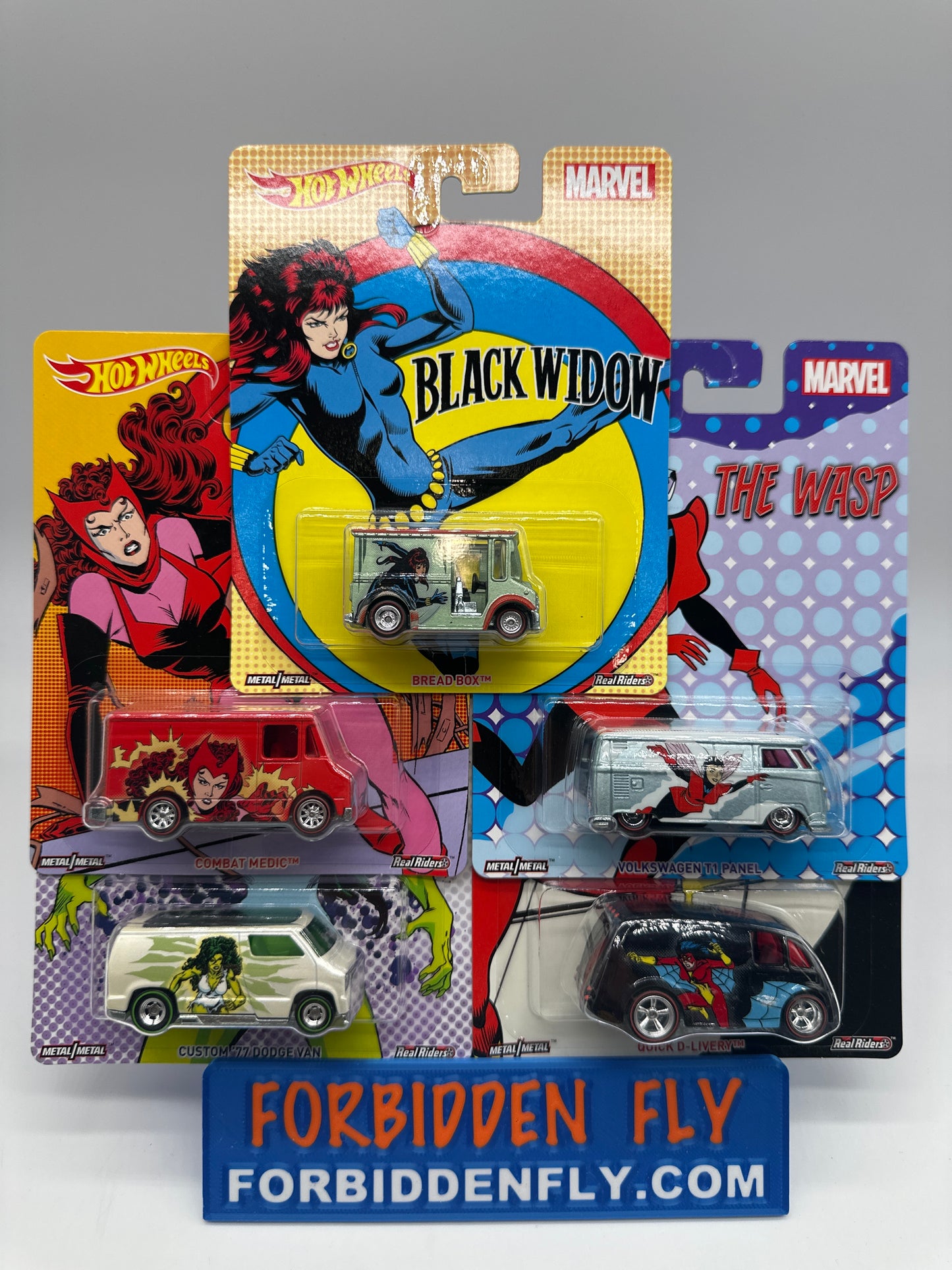 Hot Wheels Premium - Pop Culture 2017 Women Of Marvel Series - Complete Set of 5