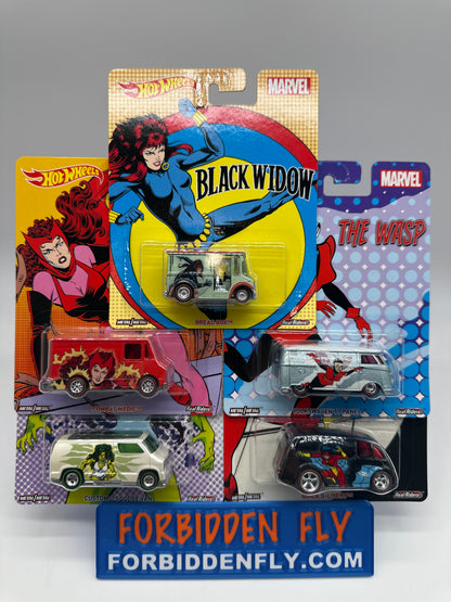 Hot Wheels Premium - Pop Culture 2017 Women Of Marvel Series - Complete Set of 5