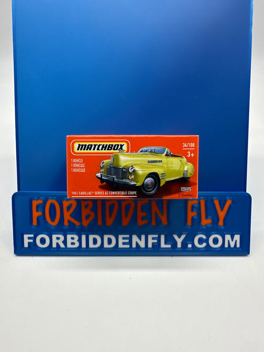 Matchbox Power Grabs - #34/100 - 1941 Cadillac Series 62 Convertible Coupe (Yellow)