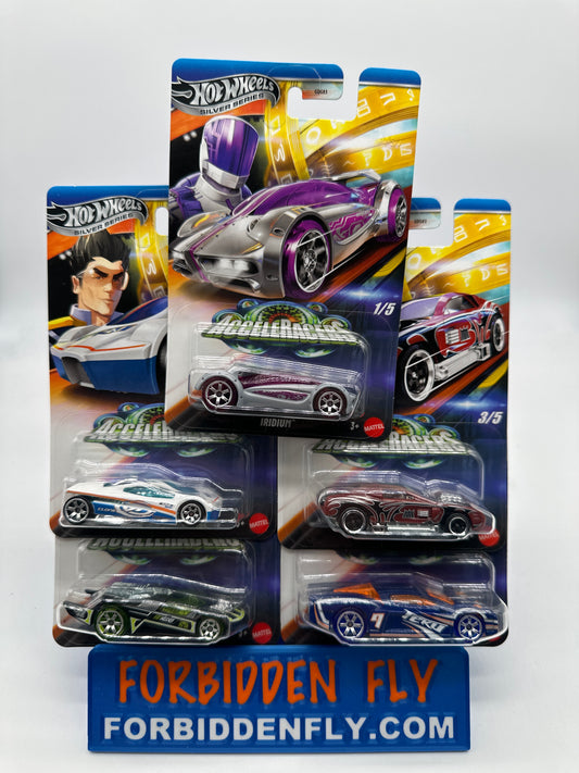 Hot Wheels 2025 Silver Series - Wal Mart Exclusive - AcceleRacers Series - Complete Set Of 5