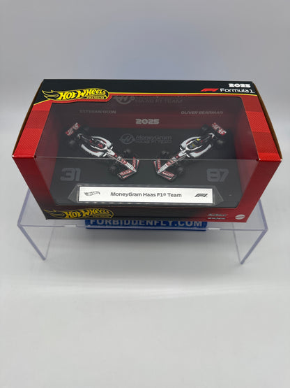 Hot Wheels 2025 Formula 1 Premium Series - Two Pack - MoneyGram Haas F1 Team (#31 Esteban Ocon & #87 Oliver Bearman)