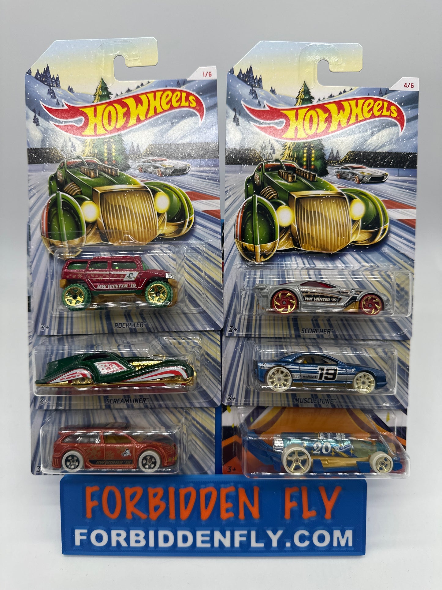 Hot Wheels - Wal Mart Exclusive 2019 Holiday Hot Rods Series - Complete Set of 6