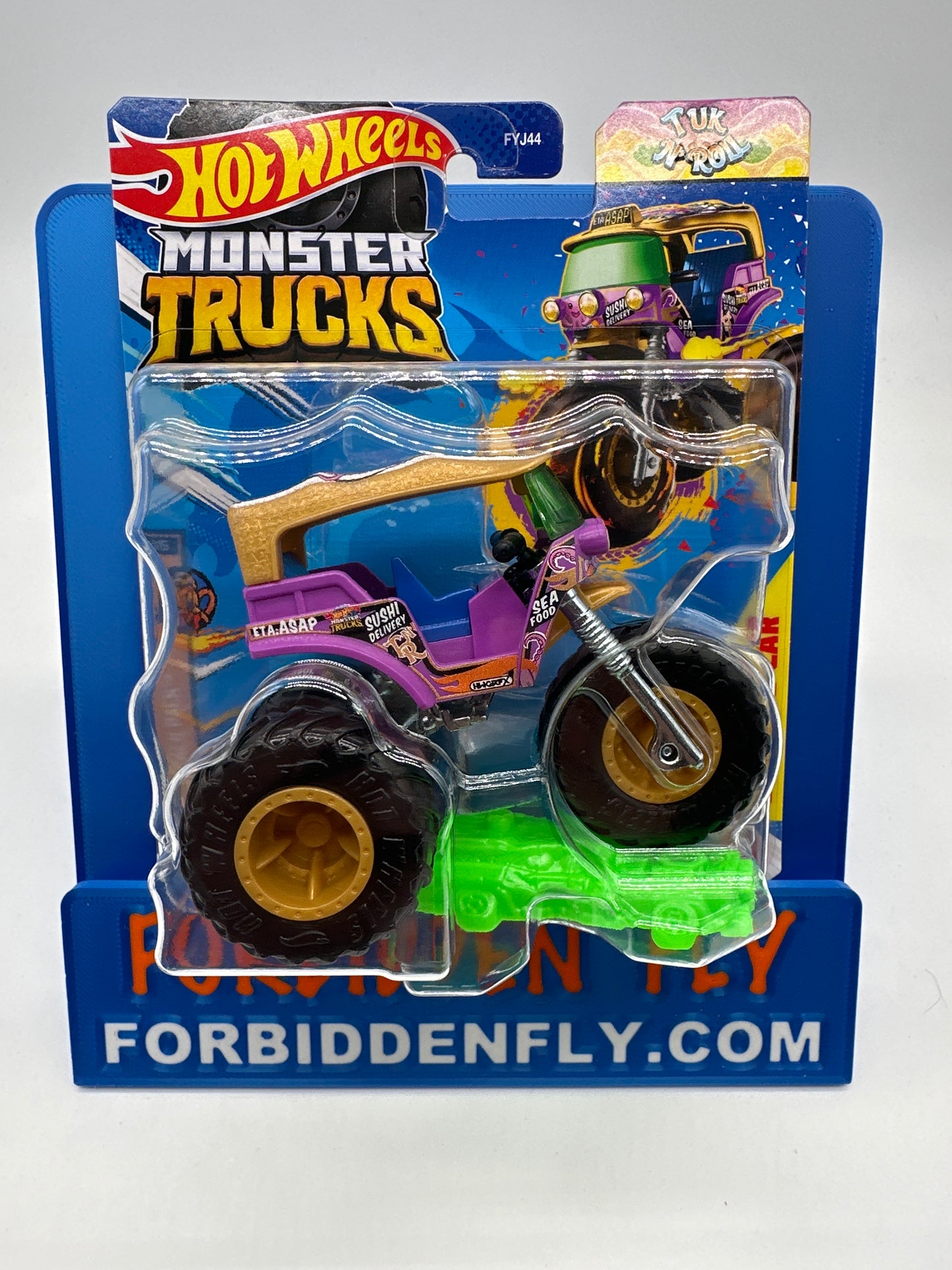 Hot Wheels Monster Trucks - 2024 Snack Pack Series - Tuk N’ Roll w/ Crushed Car